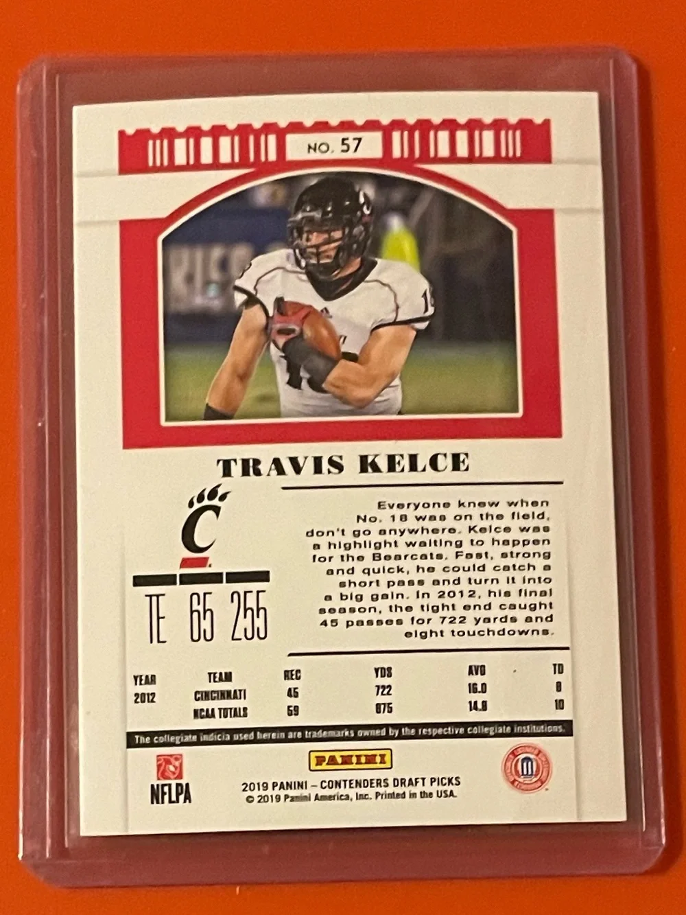 Travis Kelce #57 2019 Panini Contenders Draft Picks Football Trading Card